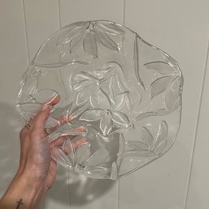 Beautiful Frosted Glass Floral Bowl